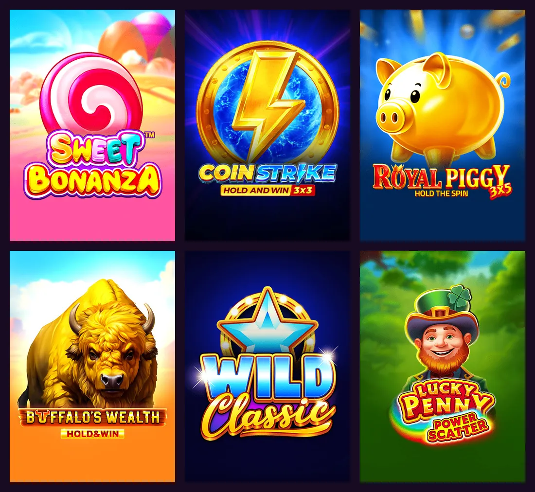 Slot lobby with the most-played titles listed first